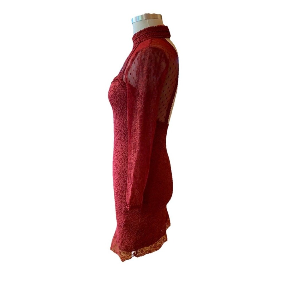 Free People Witchy Red Lacy Dress Cocktail Party Whimsigoth Small Sexy Vamp - Picture 7 of 16